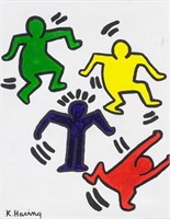 Keith Haring American Pop Oil on Canvas