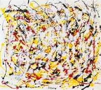 Signed Pollock American Abstract Oil on Canvas