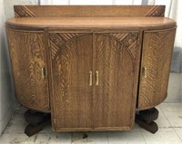 Oak Four Drawer Sideboard with Curved Sides