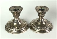 Pair of Lamerie Weighted Sterling Candlestick