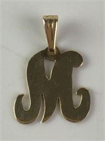 14K Gold "M" Charm