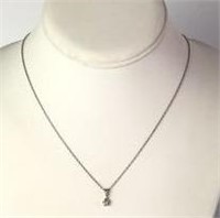 14K White Gold Necklace and Diamond Pendant