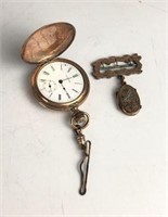 American Waltham Pocket Watch and Lapel Locket