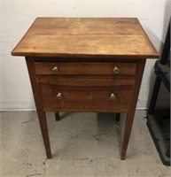 Wooden Two Drawer Side Table