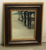 Wood Framed Mirror with Gilt Trim