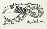 Ray Johnson Ink on Paper Advertisement Snake