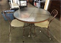 Metal Tempered Glass Patio Table and Chairs
