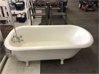 Enameled Cast Iron Claw Foot Tub with Shower