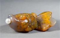 Chinese Carved Jade Carp Snuff Bottle