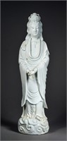 Chinese White Blanc de Chine Carved Guanyin