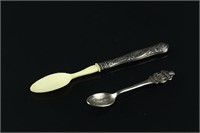 2 PC English Silver Spoon Marked CB69