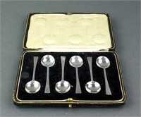6 Pc British Fine Silver Spoon Set