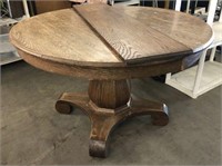 Oak Pedestal Table with Leaf