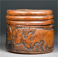 Chinese Carved Coaster Set with Case