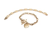 TWO GOLD BRACELETS, 23g