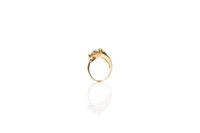 GOLD AND DIAMOND CARTIER-STYLE PANTHER RING, 7.15g