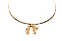 GOLD NECKLACE WITH CARTIER-STYLE LEOPARD PENDANT