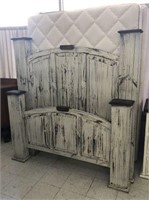 Painted Rustic Wood Bed Frame