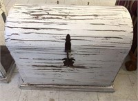 Painted Rustic Wood Chest with Metal Hardware