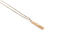 9K GOLD BAR PENDANT WITH CHAIN NECKLACE, 14g