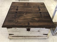 Painted Rustic Wood Coffee Table with Storage