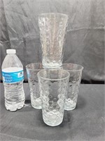 4 Clear Drinking Glasses