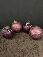 7” Ornaments Purple Glass Decorative
