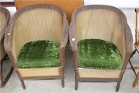 PAIR OF ANTIQUE WICKER TUB CHAIRS