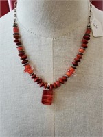 Red Glass & Coral Necklace