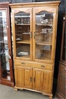 OAK CORNER CHINA CABINET 35"X72"