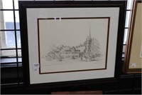 FRAMED PETER ROBSON SIGNED PRINT 16"X14"