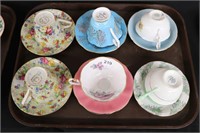 6 ASSORTED CUPS AND SAUCERS