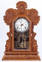 Antique E Ingram & Co Gingerbread Calendar Clock