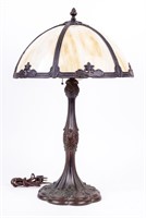 Vintage Slag Glass Table Lamp