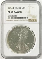 1994-P PF69 Cameo $1 Silver Eagle.