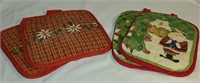 6 Vintage pot holders/trivet pads
