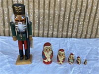 Nutcracker & Vintage Santa clause Russian doll