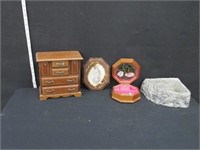 2 jewelry boxes, Framed Photo, & More