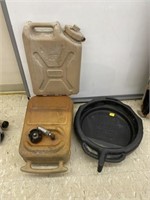 Oil Drain Pan, Water Jug & Marine Fuel Tank