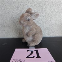 FLOCKED BUNNY BANK MADE IN JAPAN 5 IN