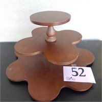 3 TIER WOODEN SERVING STAND 15 X 9