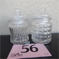 SET OF GLASS CANISTERS 5"