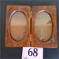 CARVED WOOD DOUBLE OVAL FRAME 11 X 9