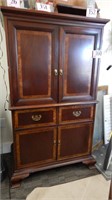 ENTERTAINMENT ARMOIRE WOOD INLAID ACCENTS 39 X 64