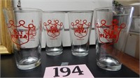 SET OF 4 SIR. PIZZA GLASSES