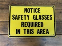 Safeco Warehouse Safety Glasses Sign