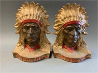 Pair of Antique Cast Iron Sitting Bull Bookends
