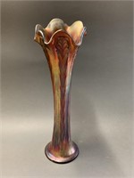 Carnival Glass Bud Vase 13" Tall