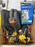 Group of Clamps, Saw Blades, Stud Finder Etc.