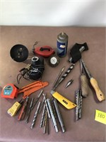 Misc masonary drill bits, tape, spark plug tester,